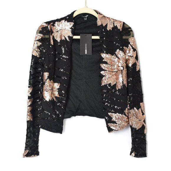Fashion Nova Jackets & Blazers - NWT Fashion Nova VIP Status Black & Gold Sequin Jacket